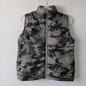 Beverly Hills Polo Club Womens Multi Camouflage Full Zip Puffer Vest Size 10